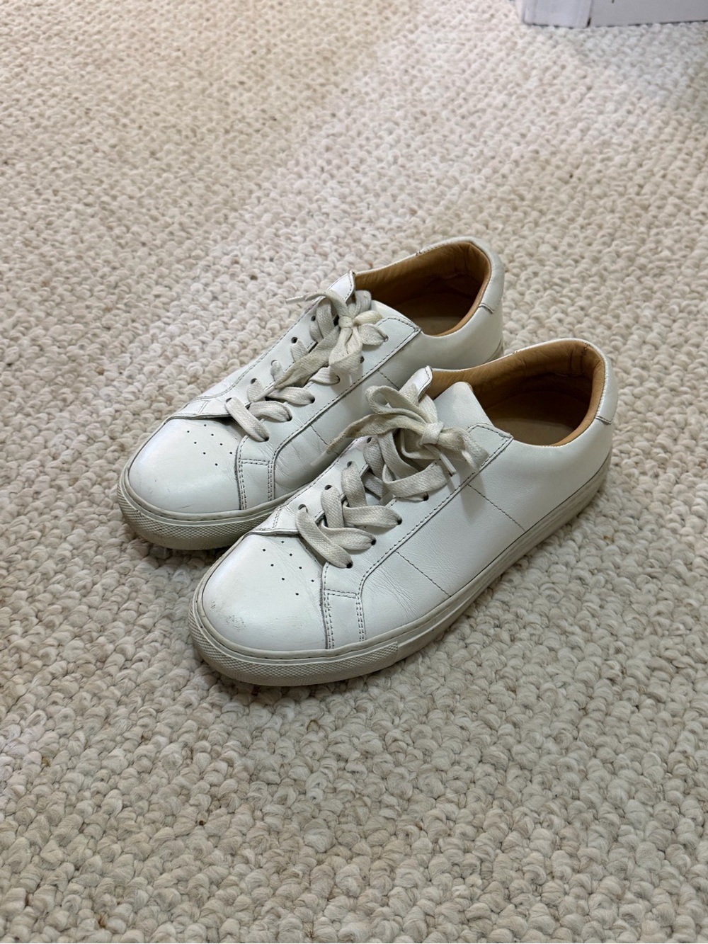 Greats White Italian Leather Women's Low-Top Sneakers